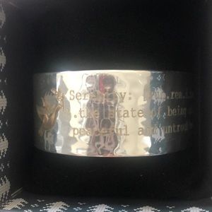 Rustic cuff serenity cuff